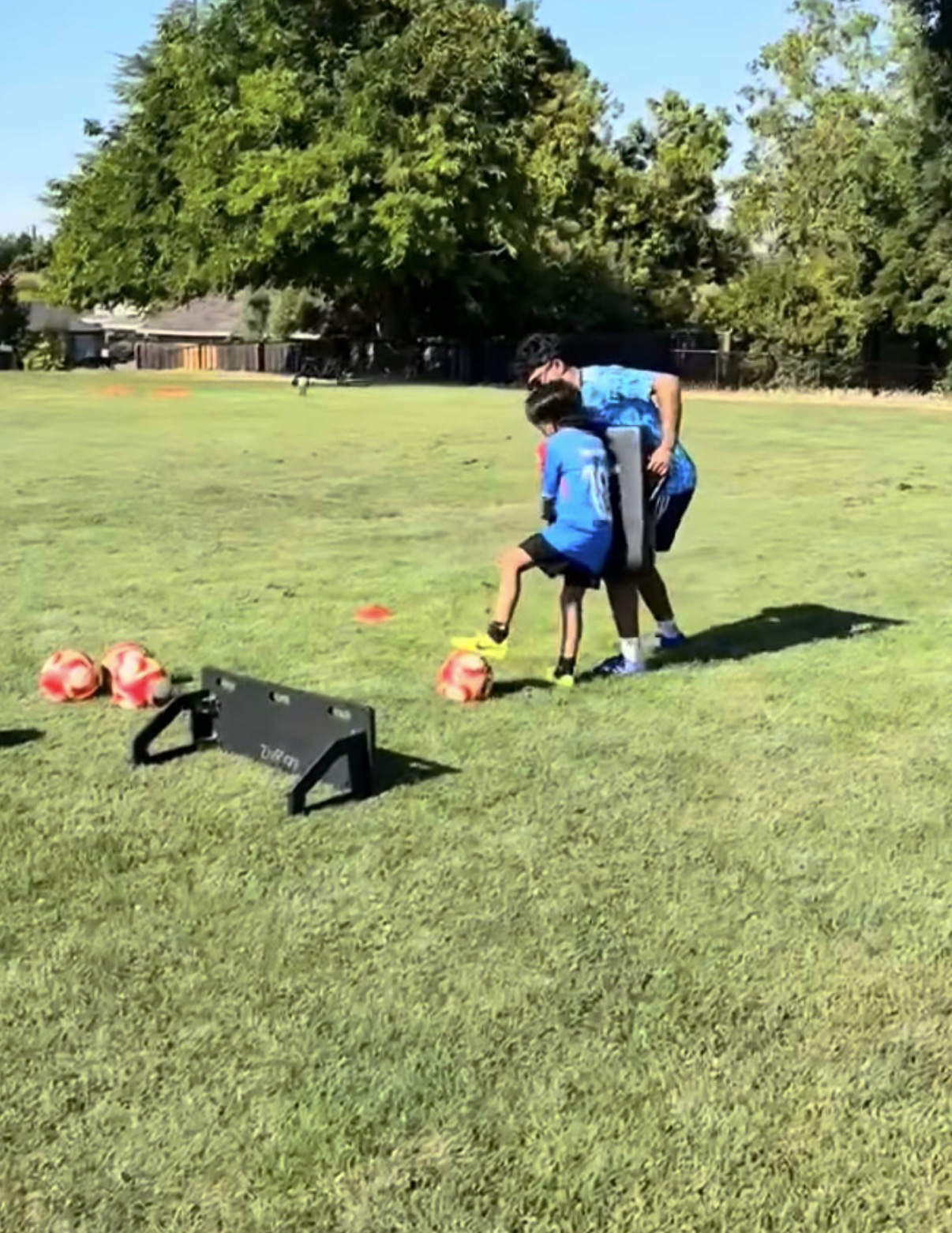 Private soccer training session in progress